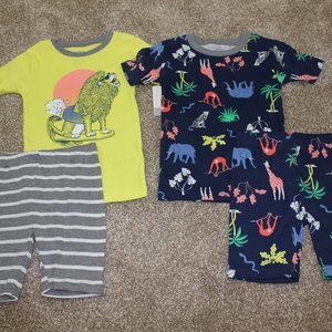 Carters Safari 4-piece Pajamas Set Shorts Summer Short-sleeved Boys Size 4 6 NWT